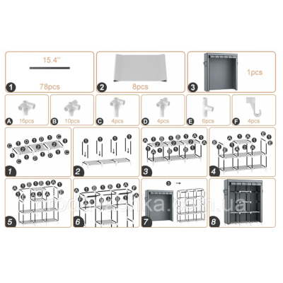 Тканинна шафа для одягу на 3 секції Коричневий тканинний органайзер
