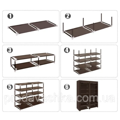 Тканинна шафа для взуття на 12 поличок Сірий тканинний органайзер