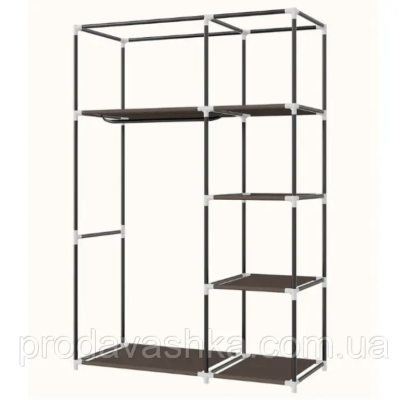 Тканинна шафа для одягу на 2 секції Сірий тканинний органайзер