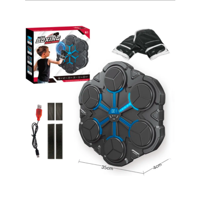 Настінна музична боксерська мішень 35см блютуз інтерактивний тренажер для боксу груша дорослим та дітям з рукавичками для відпрацювання ударів