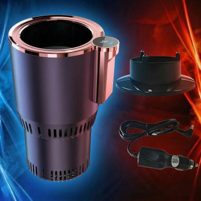 Автомобільний підстаканник з охолодженням та підігрівом тримач напоїв пляшки смарт термокружка для авто від прикурювача Чорний