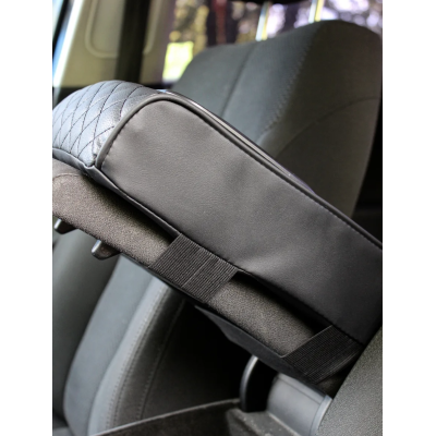 Автомобільний підлокітник із двома підстаканниками універсальний органайзер для авто серветок подушка-підставка з кишенею Чорний