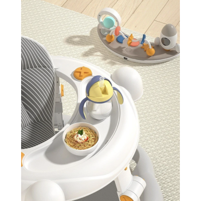 Дитячі ходунки з музичною ігровою панеллю столиком для дітей 7-18 місяців регулювання висоти на коліщатках