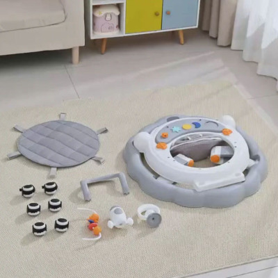 Дитячі ходунки з музичною ігровою панеллю столиком для дітей 7-18 місяців регулювання висоти на коліщатках