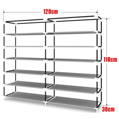 Складна тканинна шафа-органайзер на 2 секції HCX для зберігання речей та взуття T-2712 Сірий