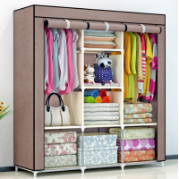 Тканевой шкаф на 3 секции для одежды HCX Storage Wardrobe 88130 мобильный складной шкаф Коричневый