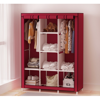 Тканинна шафа на 3 секції для одягу HCX Storage Wardrobe мобільна складана шафа 88130 Чорна