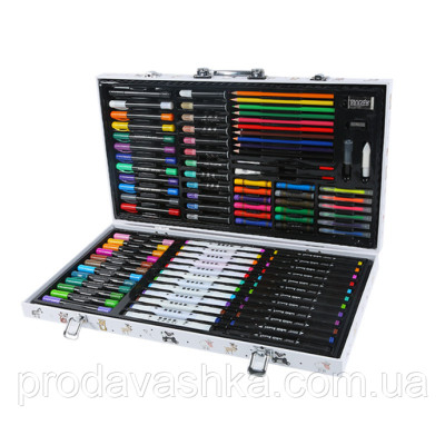 Дитячий художній подарунковий набір для малювання 95 предметів Inspire Children у валізці фломастери маркери олівці фарби крейди для творчості Дитячий художній подарунковий набір для малювання 95 предметів Inspire Children у валізці фломастери маркери олівці фарби крейди для творчості