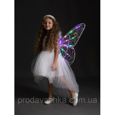 Дитячі крила метелика подарунок для дівчинки феї світлодіодні на лямках з функцією руху та музикою для костюма Рожеві