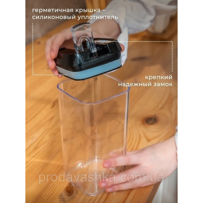 Набір контейнерів для зберігання сипких круп 5 пластикових ємностей з вакуумною кришкою органайзери для кухні