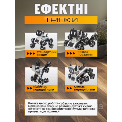 Робот собака інтерактивна іграшка пес на радіокеруванні з пультом та рукою зі звуком та музикою на 8 колесах виконує команди Робот собака інтерактивна іграшка пес на радіокеруванні з пультом та рукою зі звуком та музикою на 8 колесах виконує команди