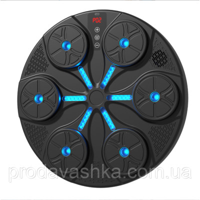 Настінна музична боксерська мішень 37см блютуз інтерактивний тренажер для боксу груша дорослим та дітям з рукавичками для відпрацювання ударів