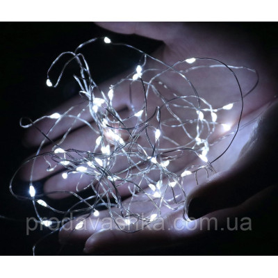 Новорічна світлодіодна гірлянда Крапля роси 30 LED 3 м на батарейках нитка для прикраси будинку ялинки святкове освітлення Біле світло