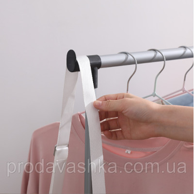 Зручна подвійна вішалка Double Pole телескопічна стійка для підлоги для одягу Дабл пол передвижная з полицею для взуття