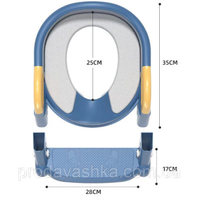 Дитяча приставка до унітазу зі сходами та ручками насадка на стульчак сидіння туалету сходи для дітей Синє Дитяча приставка до унітазу зі сходами та ручками насадка на стульчак сидіння туалету сходи для дітей Синє