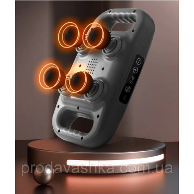 Перкусійний ударний масажер для тіла вібраційний м'язовий портативний пістолет інфрачервоний масаж 4 головки 9 режимів