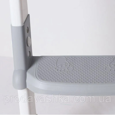 Дитяча приставка до унітазу зі сходами та ручками насадка на стульчак сидіння туалету сходи для дітей Сіра