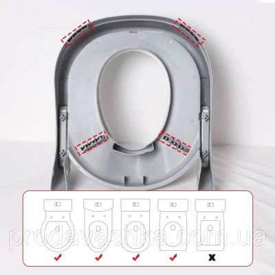 Дитяча приставка до унітазу зі сходами та ручками насадка на стульчак сидіння туалету сходи для дітей Сіра