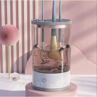 Автоматичний очищувач пензлів та спонжів для макіяжу Cleaning Brush 2 в 1 акумуляторна підставка для сушіння та очищення пензликів та спонжиків Автоматичний очищувач пензлів та спонжів для макіяжу Cleaning Brush 2 в 1 акумуляторна підставка для сушіння та очищення пензликів та спонжиків