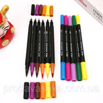 Дитячий набір акварельних маркерів для малювання 80шт двосторонніх фломастерів у сумці для творчості на водній основі художні