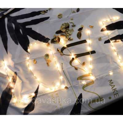 Новорічна світлодіодна гірлянда Крапля роси 30 LED 3 м на батарейках нитка для прикраси будинку ялинки святкове освітлення Теплий білий