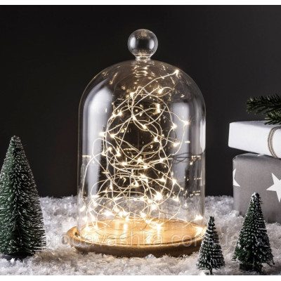 Новорічна світлодіодна гірлянда Крапля роси 30 LED 3 м на батарейках нитка для прикраси будинку ялинки святкове освітлення Теплий білий