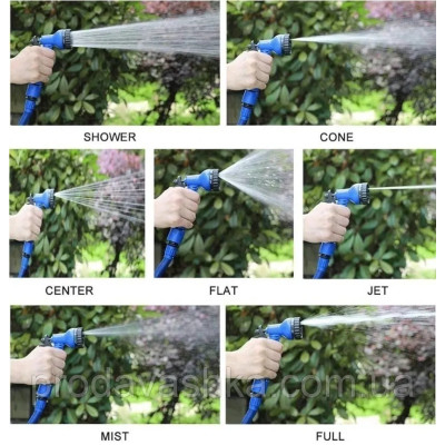 Поливальний шланг 60м розтягується та збільшується гнучкий еластичний шланг, що подовжується, гармошка для поливу саду і городу з розпилювачем