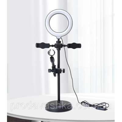 Набір початківця блогера комплект 4 в 1 штатив кільцева LED лампа тримач для телефону та мікрофона селфі відео Набір початківця блогера комплект 4 в 1 штатив кільцева LED лампа тримач для телефону та мікрофона селфі відео
