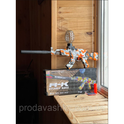 Дитячий гідрогелевий автомат АК-47 стріляє кульками орбіз іграшкова орбізна зброя з глушником водні кулі на акумуляторі Дитячий гідрогелевий автомат АК-47 стріляє кульками орбіз іграшкова орбізна зброя з глушником водні кулі на акумуляторі