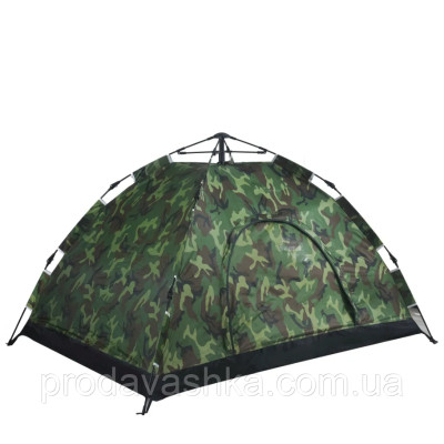 Туристичний камуфляжний 4-х місний намет 200х200 см для відпочинку каркасний автоматичний на чотири особи Туристичний камуфляжний 4-х місний намет 200х200 см для відпочинку каркасний автоматичний на чотири особи