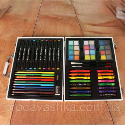 Дитячий художній подарунковий набір для малювання 43 предметів Inspire Children у валізці фломастери маркери олівці фарби крейди для творчості Дитячий художній подарунковий набір для малювання 43 предметів Inspire Children у валізці фломастери маркери олівці фарби крейди для творчості