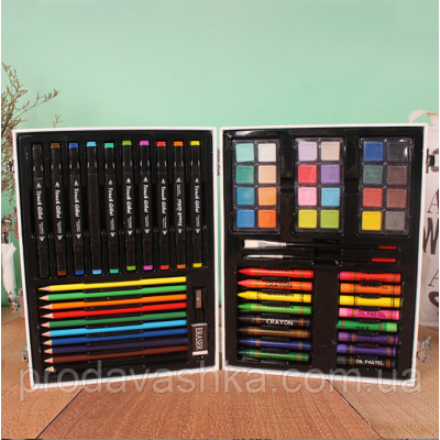 Дитячий художній подарунковий набір для малювання 43 предметів Inspire Children у валізці фломастери маркери олівці фарби крейди для творчості Дитячий художній подарунковий набір для малювання 43 предметів Inspire Children у валізці фломастери маркери олівці фарби крейди для творчості