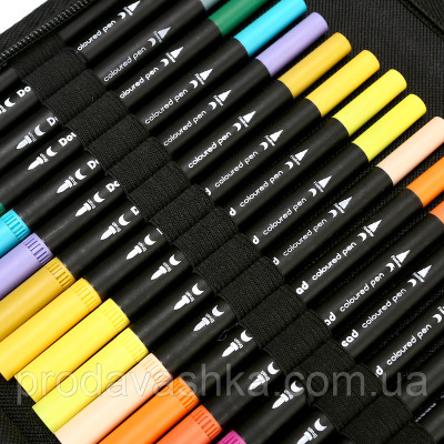 Дитячий набір акварельних маркерів для малювання 100шт художні двосторонні в сумці на водній основі для творчості