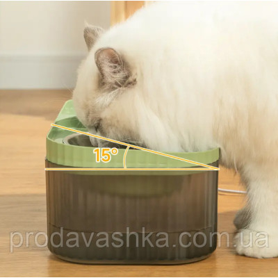 Автоматичний фонтан-годівниця 2 в 1 для домашніх тварин напувалка миска для корму та води живлення ЮСБ для котів та собак