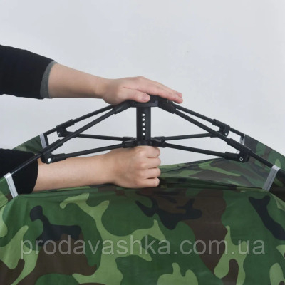 Туристичний камуфляжний 6-ти місний намет 230х230 см для відпочинку каркасний автоматичний на шість осіб