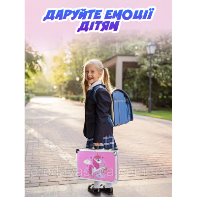 Дитячий художній подарунковий набір для малювання 145 предметів Єдиноріг у валізці Рожевий фломастери маркери олівці фарби крейди для творчості Дитячий художній подарунковий набір для малювання 145 предметів Єдиноріг у валізці Рожевий фломастери маркери олівці фарби крейди для творчості