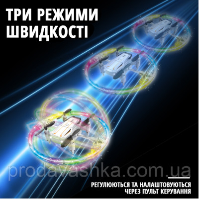 Дитячий трюковий дрон на радіокеруванні BK2 квадрокоптер з RGB світлодіодним підсвічуванням поворотом та зависанням Дитячий трюковий дрон на радіокеруванні BK2 квадрокоптер з RGB світлодіодним підсвічуванням поворотом та зависанням