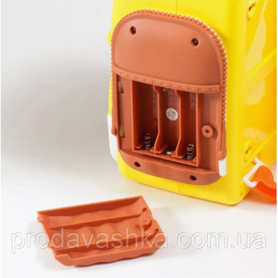 Дитяча електронна скарбничка сейф-рюкзак Каченя з кодовим замком вібдитком пальця купюроприймач для паперових грошей монет Жовта