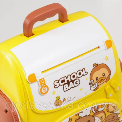 Дитяча електронна скарбничка сейф-рюкзак Каченя з кодовим замком вібдитком пальця купюроприймач для паперових грошей монет Жовта