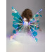 Дитячі крила метелика подарунок для дівчинки феї світлодіодні на лямках з функцією руху та музикою для костюма Різнокольорові