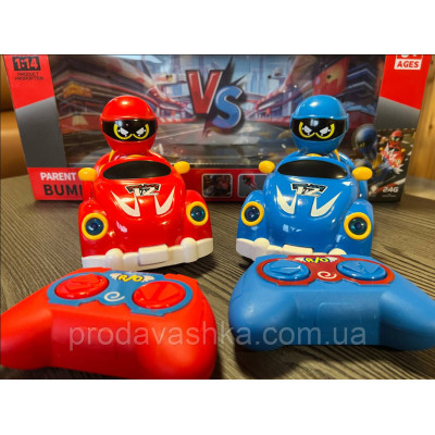 Дитячий набір 2 картинг машинки на радіокеруванні іграшкові ігрові автомобілі з пультом керування катапультування звук світло