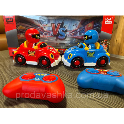 Дитячий набір 2 картинг машинки на радіокеруванні іграшкові ігрові автомобілі з пультом керування катапультування звук світло