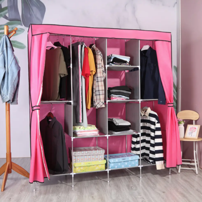 Тканинна шафа органайзер на 4 секції Storage Wardrobe 28165 складна шафа для речей та взуття Коричневий