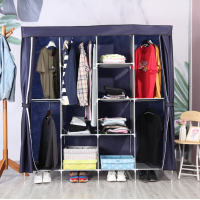 Тканевый шкаф органайзер на 4 секции Storage Wardrobe 28165 складной шкаф для вещей и обуви Синий