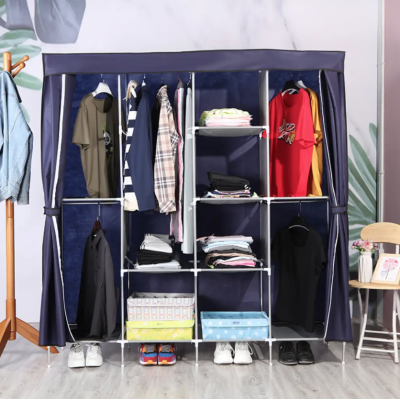 Тканинна шафа органайзер на 4 секції Storage Wardrobe 28165 складна шафа для речей та взуття Коричневий