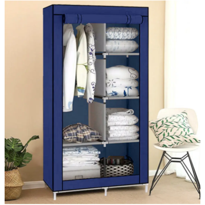 Тканинна шафа органайзер на 2 секції Storage Wardrobe 68110 складна шафа для речей та взуття Чорний