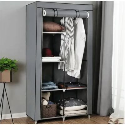 Тканинна шафа органайзер на 2 секції Storage Wardrobe 68110 складна шафа для речей та взуття Чорний