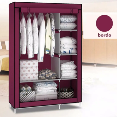 Тканинна шафа органайзер на 2 секції Storage Wardrobe 68110 складна шафа для речей та взуття Чорний