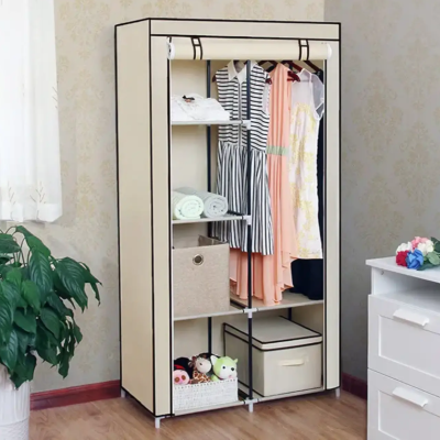 Тканинна шафа органайзер на 2 секції Storage Wardrobe 68110 складна шафа для речей та взуття Чорний